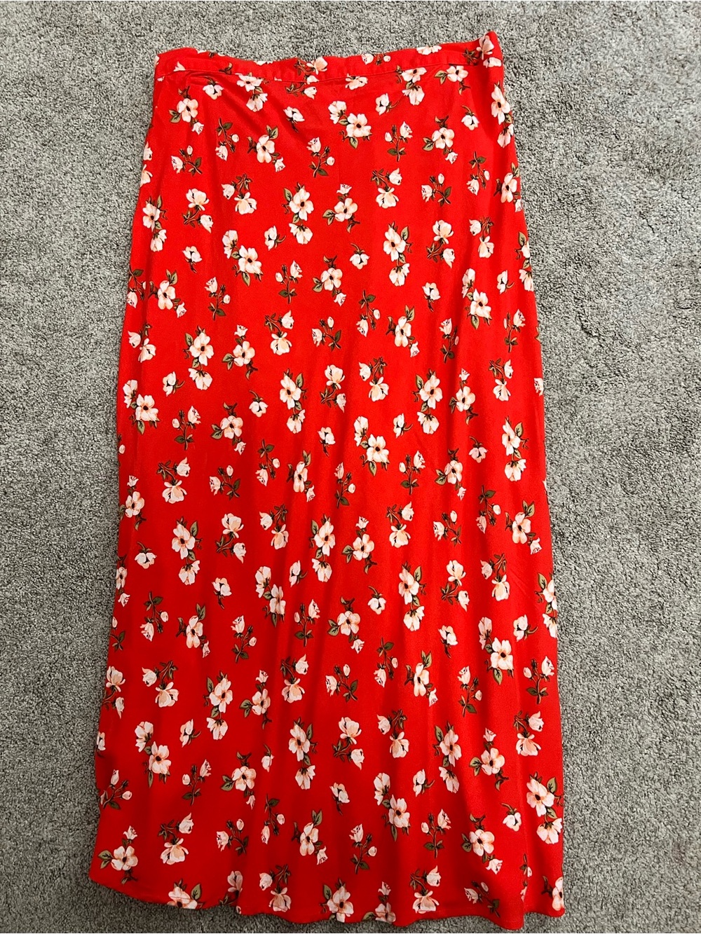 Old Navy Red & White Floral Boho Cottagecore Maternity Maxi Skirt Medium NWT